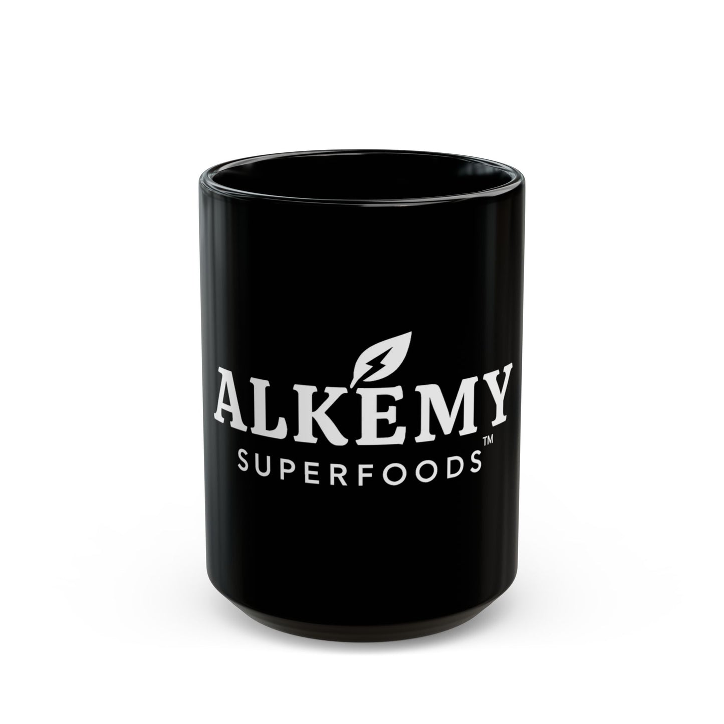 Alkemy Superfoods – Black Ceramic Mug – 11oz & 15oz Cup
